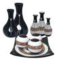 Imagem de Kit Vasos De Cerâmica - Centro De Mesa - Enfeites Para Sala - 9 Peças