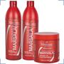 Imagem de Kit vermelho marsala maycrene com 3 passos cor intensa cabelos vivos e fortes
