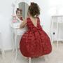 Imagem de Kit Vestido infantil festa vermelho + laço cabelo + saia de filó