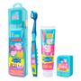 Imagem de Kit Viagem Infantil Porta Escova Dental com Pasta e Fio Peppa Pig DC Estojo Dentalclean