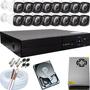 Imagem de Kit Vigilância Dvr 16ch + 16 Câmeras Infra 720p + Hd 1000gb