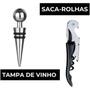 Imagem de Kit Vinho Abridor Saca Rolhas Tampa Dosador Livro 05 Peças