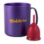 Imagem de Kit Violeta Cup - Coletor Tipo B Vermelho + Caneca Higienizador
