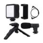Imagem de Kit Vlogging Filmagem Com Luz E Tripé Microfone Blogueira