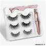 Imagem de KIT VOLUMOSO - COM 3 Pares de Cílios Postiços Magnéticos 5 imãs + Delineador + Aplicador - STRONG - Lashes