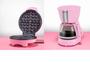 Imagem de Kit Waffle Maker Antiaderente Rosa + Cafeteira  Inox Rosa Britânia 15 Xícaras  - 110V