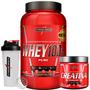 Imagem de Kit Whey 100% Pure - Protein Concentrado - 900g - Pote + Creatina - 300g - IM + Coqueteleira - IM