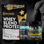 Imagem de Kit: Whey Blend Protein Concentrado e Isolado 900g+Creatina Monohidratada Pote 300g + Pré Treino Evolution Workout 300g