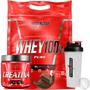 Imagem de Kit Whey Protein 900g Creatina 300g Pura Coqueteleira 600ml