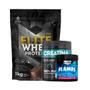 Imagem de Kit: Whey Protein Elite 1kg + Creatina Monohidratada Pote 300g - 100% Pura + Pré-Treino Flames 200g - Soldiers Nutritio