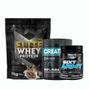 Imagem de Kit: Whey Protein Elite-Pro 1kg+Creatina Monohidratada Pote300g 100% Pura+Pré-Treino Sixt Army Night 300g - Soldiers