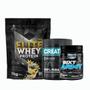 Imagem de Kit: Whey Protein Elite-Pro 1kg+Creatina Monohidratada Pote300g 100% Pura+Pré-Treino Sixt Army Night 300g - Soldiers