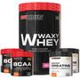 Kit Whey Protein Waxy Whey Pote 900g 2x BCAA 100g 2x Power Creatina 100g Bodybuilders Imagem de Kit Whey Protein Waxy Whey Pote 900g 2x BCAA 100g 2x Power Creatina 100g Bodybuilders