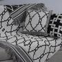 Imagem de Kit Xale Sofá Com Almofadas Cheias Jacquard 5Pçs Dupla Face