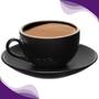 Imagem de Kit Xícara de Porcelana para Café Manhattan Preto  - 6 Unidades - 160ml - Hauskraft