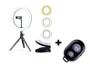 Imagem de Kit Youtber Ring Light 20cm Iluminador Led Flash Anel Makeup Tripé de Mesa + Controle Bluetooth Gravação Vídeo + Suporte