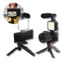 Imagem de Kit Youtuber para Celular ou Camera com Led para Live Gravação com Microfone e Tripé Iniciante - GKS