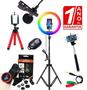 Imagem de Kit Youtuber Ring Light 26cm + Bastão Selfie + Kit Lente