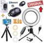 Imagem de Kit Youtuber Tripé Flexível Câmera Celular Smartphone Universal + Iluminador Anel Led Ring Light Flash + Bluetooth