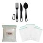 Imagem de Kit Zip Lock + Cal Virgem + Talher Colher/Garfo/Faca Preto