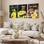 Imagem de Kit3 Quadro Decorativo Neymar The Best 60x30cm Quarto Brasil