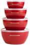 Imagem de KitchenAid Classic Prep Bowls com Tampas, Conjunto de 4, Empire Red