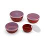 Imagem de KitchenAid Classic Prep Bowls com Tampas, Conjunto de 4, Empire Red