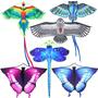 Imagem de Kite Leitee Large para crianças e adultos com design de borboleta, pacote com 6