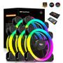 Imagem de Kits de ventiladores de caixa de PC RGB Darkflash DR11 6 pinos anel duplo resfriamento ARGB para