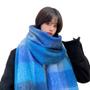 Imagem de Klein Blue Autumn And Winter Scarf, Long Plaid Warm All-match Women's Shawl