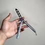 Imagem de Knife Silver Butterfly Treinamento Manobras Faca Prata Borboleta Dobrável de Aço Inoxidável