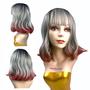 Imagem de Lace Wig Corte Moderno Fibra Premium Ondulada Com Franja
