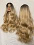 Imagem de Lacewig  loira loiro mel ombrehair longa californiana fibra biovegetal ondulada