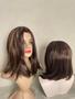 Imagem de Lacewig, peruca, castanho, castanho com luzes, curta, premium, lisa