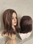 Imagem de Lacewig, peruca, castanho, castanho com luzes, curta, premium, lisa