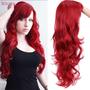 Imagem de Lacewig, peruca, vermelha, ruiva, ondulada, franja, premium, lisa, 75cm