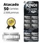 Imagem de Lamina Giletes Kindi Black/ Kit C/ 50 Cartelas Com 50 Unid