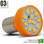 Imagem de Lâmpada 12 LEDs 1 Polo Trava Diagonal 21W 12V Luz Pisca e Seta Laranja Autopoli