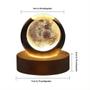 Imagem de Lâmpada 3D de Cristal com Galáxia Planetária - Luz Noturna USB com Atmosfera Aconchegante