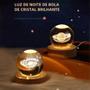 Imagem de Lâmpada 3D de Cristal com Galáxia Planetária - Luz Noturna USB com Atmosfera Aconchegante