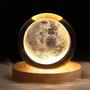 Imagem de Lâmpada 3D de Cristal com Galáxia Planetária - Luz Noturna USB com Atmosfera Aconchegante