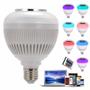 Imagem de Lampada Bluetooth Branca com Caixa de e Som Led Coloridos