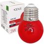 Imagem de Lâmpada Bolinha Led 3W E27 Colorida Vermelha 127v