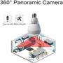 Imagem de Lâmpada Câmera LED 360 grau WIFI SD Aplicativo Filma Ao vivo Monitoramento Casa Escritorio Zoom HD