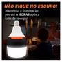 Imagem de Lampada de Emergencia Bulbo Led Com Base E27 Recarregavel Multifunção 30W