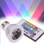 Imagem de Lâmpada de led rgb multi-cores 3w com bocal e27 para festas evento casamento e Quarto bebê