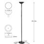 Imagem de Lâmpada de piso LED Brightech SkyLite, lâmpada de piso super brilhante torchiere para salas de estar & escritórios - 3 Way Dimmable Tall Lamp, High Lumen Standing Pole Lamp for Bedroom Reading - Black