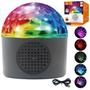 Imagem de Lâmpada LED Globo Giratória Colorida USB RGB  Bluetooth Estroboscópico Festas Discoteca Dj 5W Bivolt Cores Branca ou Preta