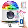 Imagem de Lâmpada LED Globo Giratória RGB Bluetooth Com Controle Remoto Colorida Festas Discoteca Dj Bivolt