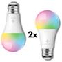 Imagem de Lâmpada Led Inteligente E27 Kit1 Lampadas Smart Luz 2x Colorida Wifi 9W Casa RGB  Branco Iluminação Bulbo Residencial Bivolt 110V220V